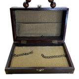 Handcrafted Beaded Handle Japanese Artwork Signature Vasso Wooden Box Purse