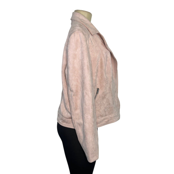 Philosophy Pink Faux Leather Moto Jacket Womens Size XL