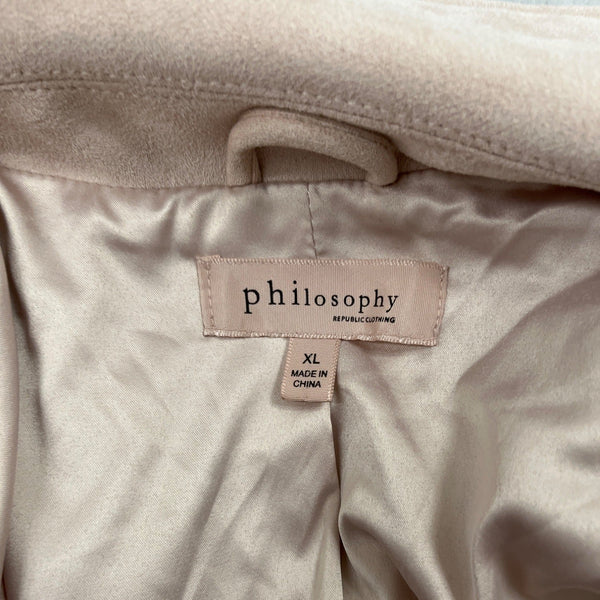 Philosophy Pink Faux Leather Moto Jacket Womens Size XL