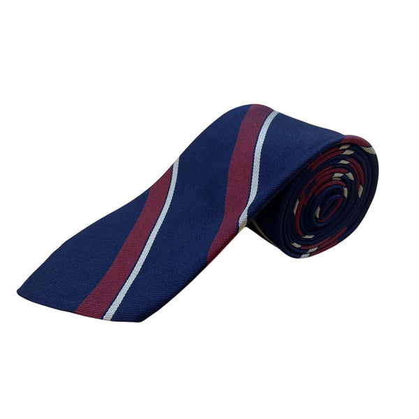 Vintage Brooks Brothers Navy Silk Stripe Tie 100% All Silk Made In England