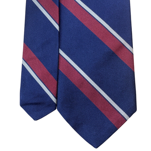 Vintage Brooks Brothers Navy Silk Stripe Tie 100% All Silk Made In England