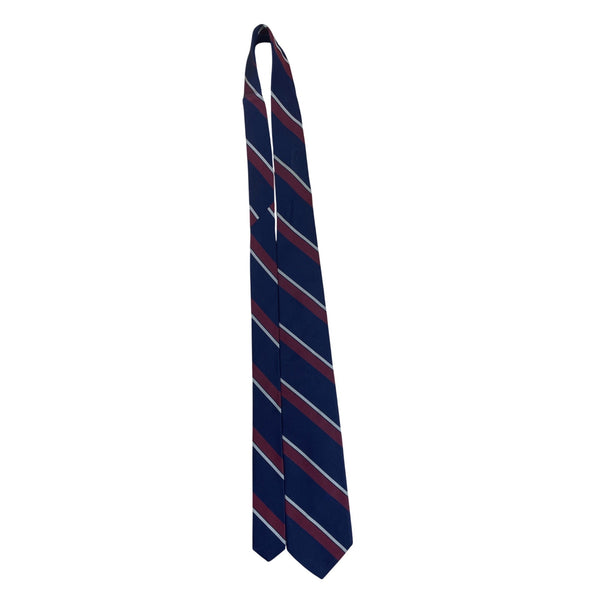Vintage Brooks Brothers Navy Silk Stripe Tie 100% All Silk Made In England