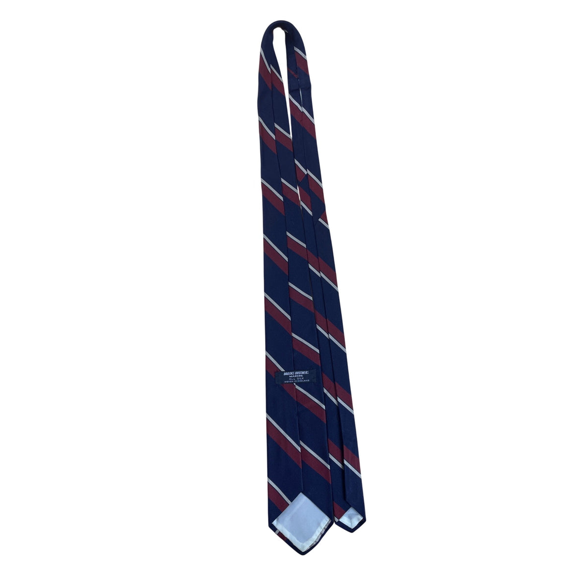 Vintage Brooks Brothers Navy Silk Stripe Tie 100% All Silk Made In England