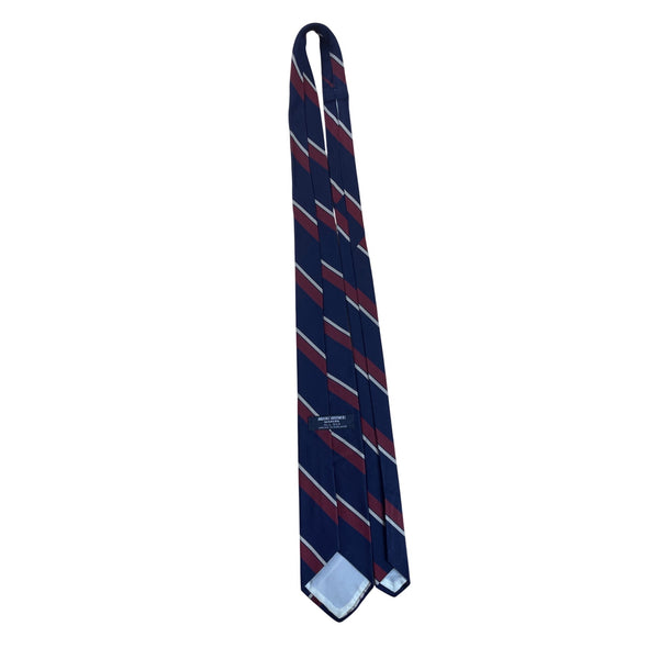 Vintage Brooks Brothers Navy Silk Stripe Tie 100% All Silk Made In England