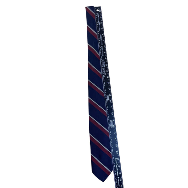 Vintage Brooks Brothers Navy Silk Stripe Tie 100% All Silk Made In England