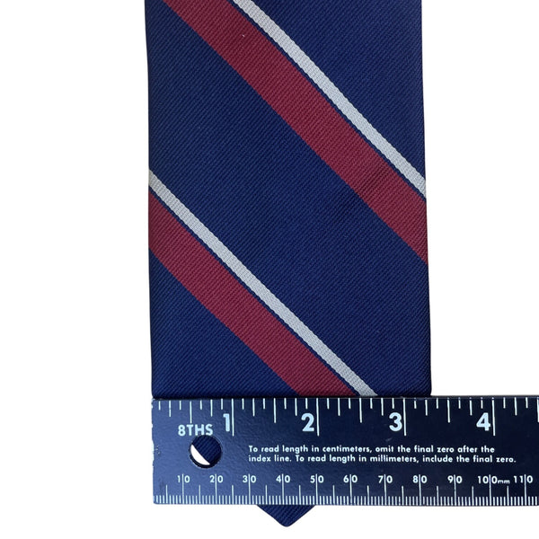 Vintage Brooks Brothers Navy Silk Stripe Tie 100% All Silk Made In England