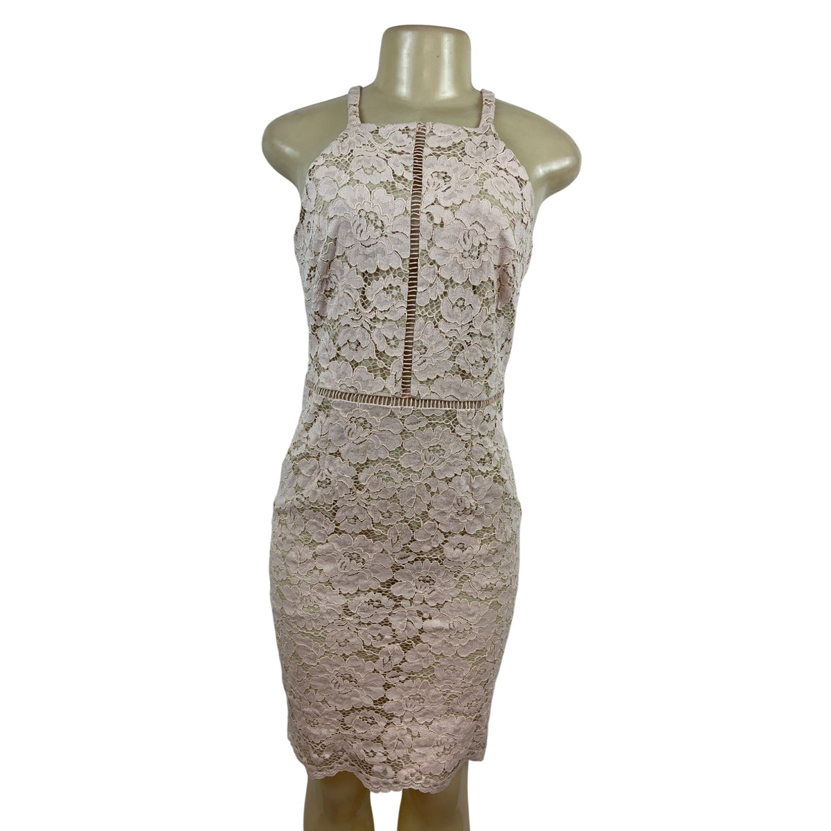 Vince Camuto Sleeveless Lace Halter Sheath Dress With Floral Pattern Size 6