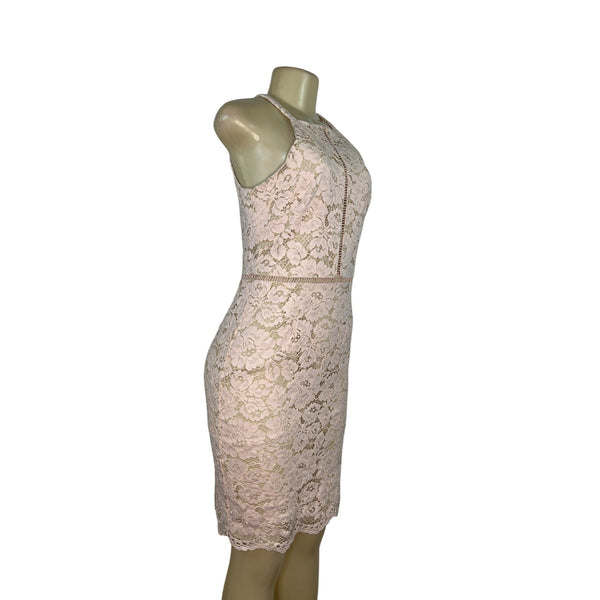 Vince Camuto Sleeveless Lace Halter Sheath Dress With Floral Pattern Size 6