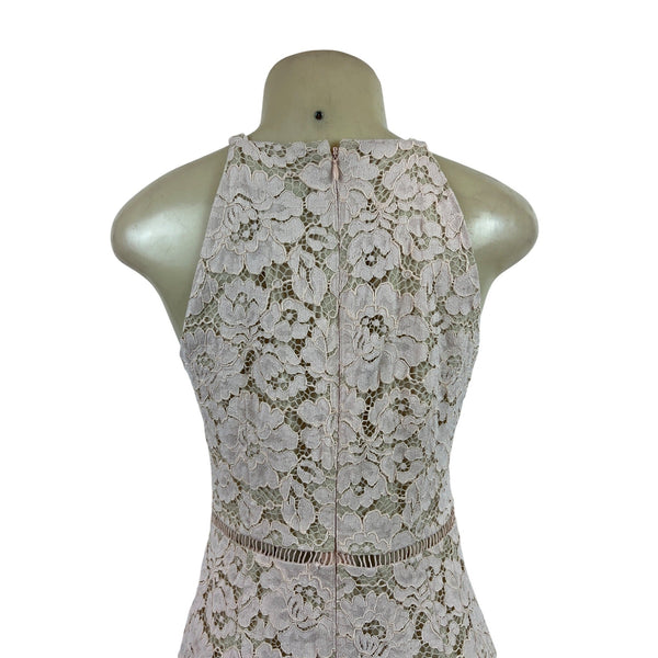 Vince Camuto Sleeveless Lace Halter Sheath Dress With Floral Pattern Size 6