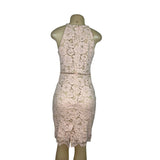 Vince Camuto Sleeveless Lace Halter Sheath Dress With Floral Pattern Size 6