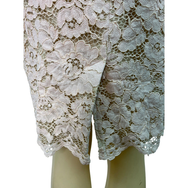 Vince Camuto Sleeveless Lace Halter Sheath Dress With Floral Pattern Size 6