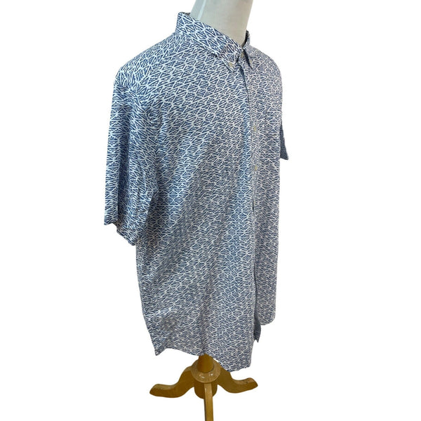Jos. A. Bank Mens Blue Short-Sleeve Shirt With Tailored Fit Size M - New