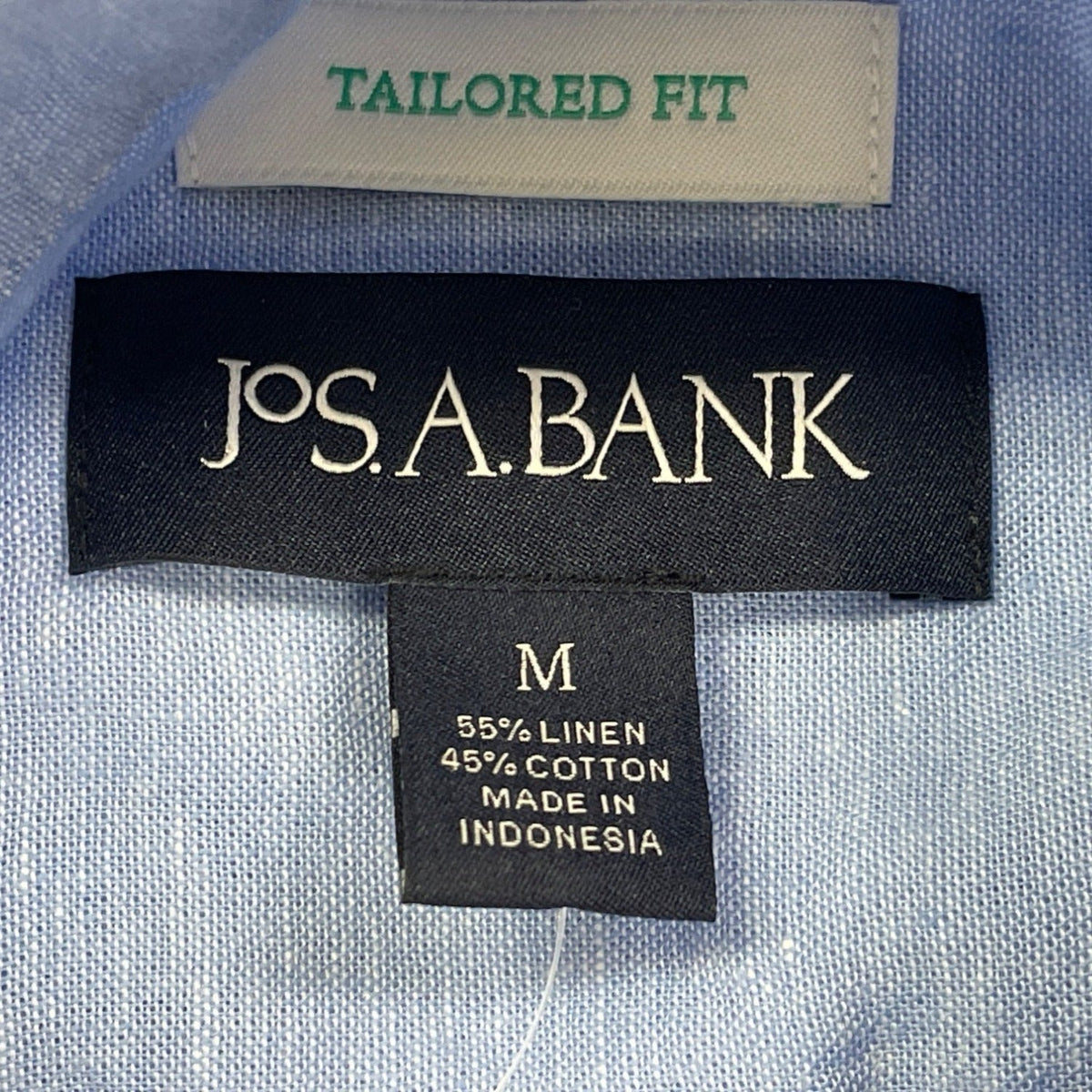 Jos. A. Bank Mens Blue Short-Sleeve Shirt With Tailored Fit Size M - New