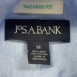 Jos. A. Bank Mens Blue Short-Sleeve Shirt With Tailored Fit Size M - New