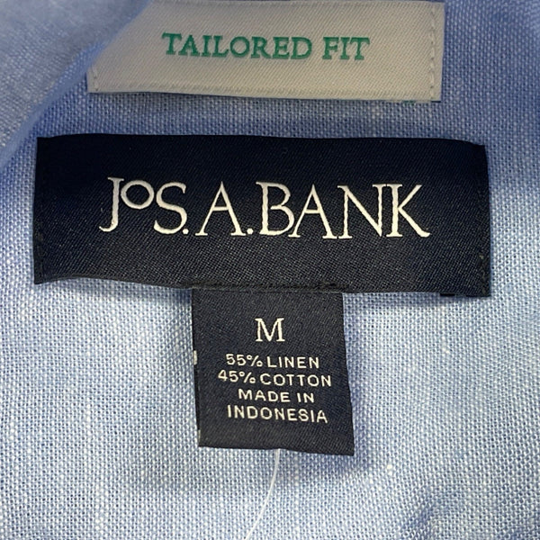 Jos. A. Bank Mens Blue Short-Sleeve Shirt With Tailored Fit Size M - New