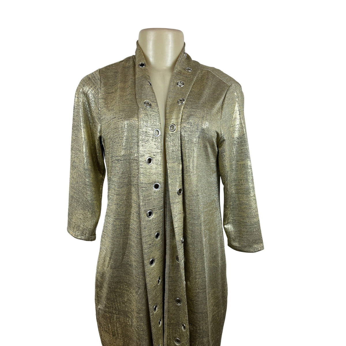 Belldini Women's Metallic Gold Cardigan Long Sleeve Sweater Sz M - NWT