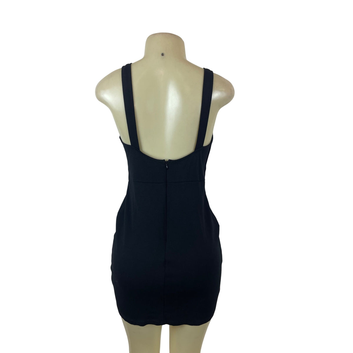 Black Plunge V-Neck Sleeveless Bodycon Mini Dress Lulus Size L