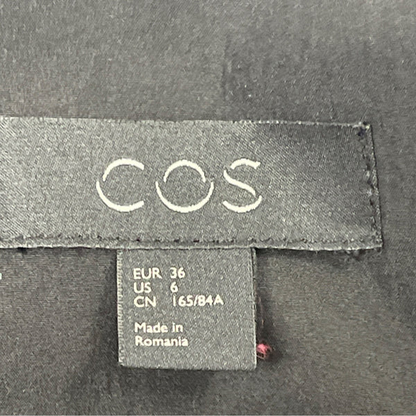 COS Women's Black Long Zip Up Jacket US Modern Design Size 6