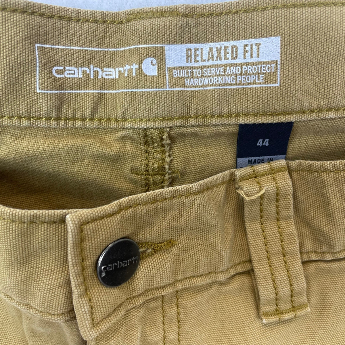 Carhartt Mens Khaki Cotton Canvas Utility Work Shorts Durable Size 44