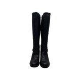 Dr. Scholl’s Black Leather/Fabric Buckle Detail Knee-High Prairie Boots Sz 10M