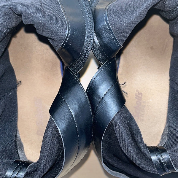 Dr. Scholl’s Black Leather/Fabric  Buckle Detail Knee-High Prairie Boots Sz 10M