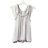 Clue Womens Ivory Sleeveless Knotted Back Flowy Blouse S