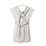Clue Womens Ivory Sleeveless Knotted Back Flowy Blouse S