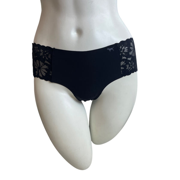 Pink Lace-Trim Cheekster Black Womens Underwear Size M- NEW
