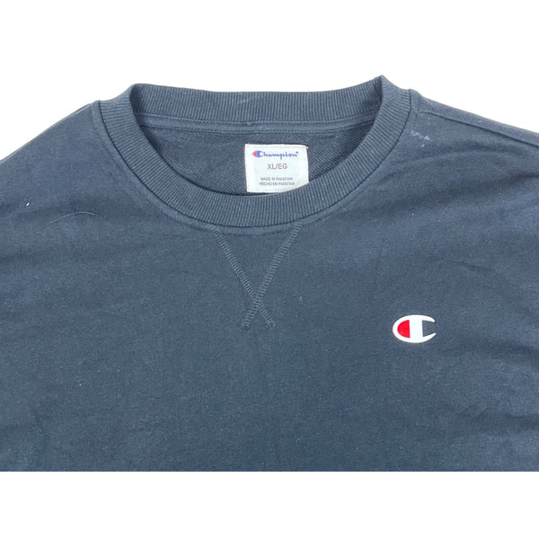 Champion Mens XL Crewneck Sweatshirt Black Cotton Size XL