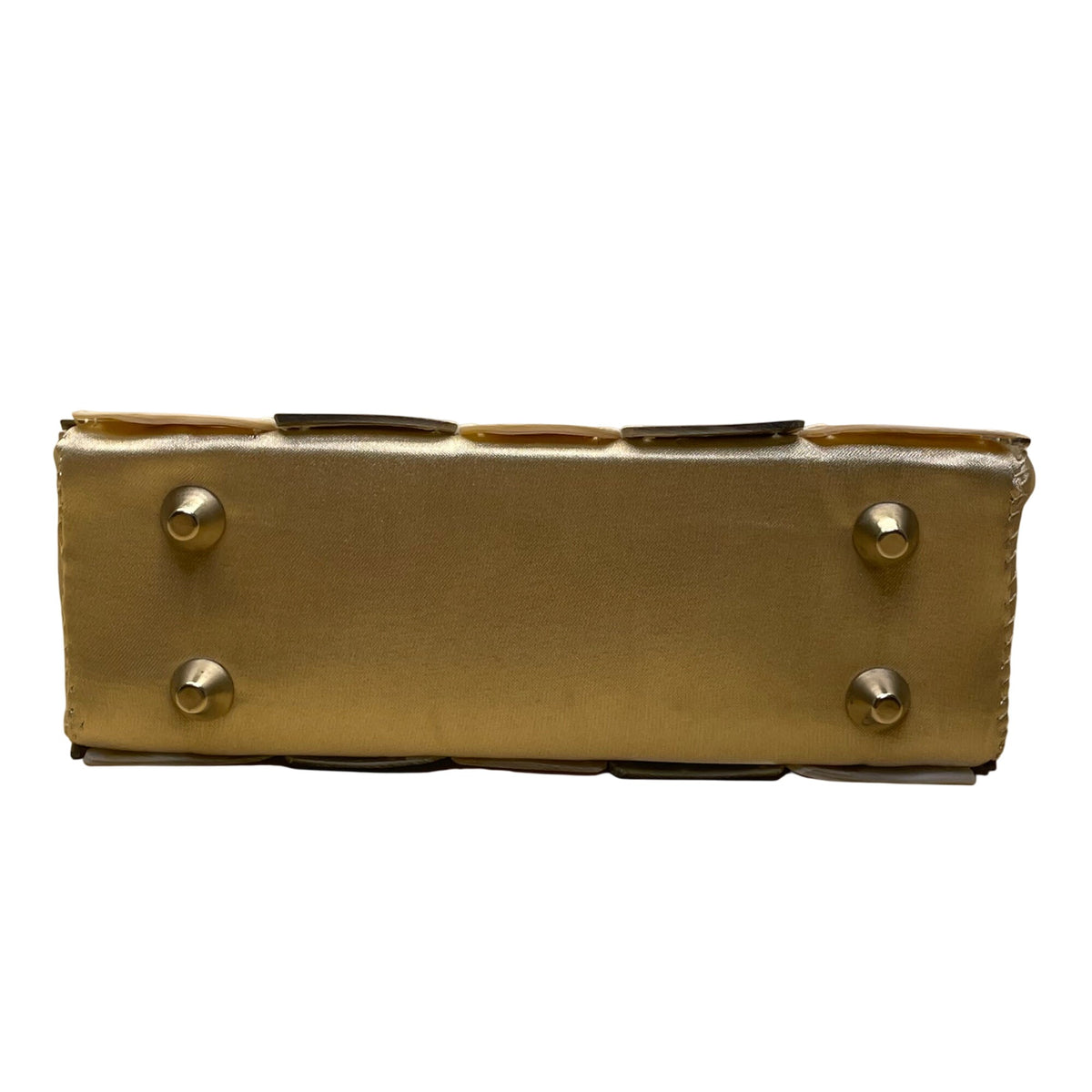 Mad Design Women’s Ivory Multicolor Shell With Tortoise Handle Elegant Clutch