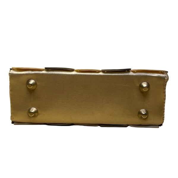 Mad Design Women’s Ivory Multicolor Shell With Tortoise Handle Elegant Clutch