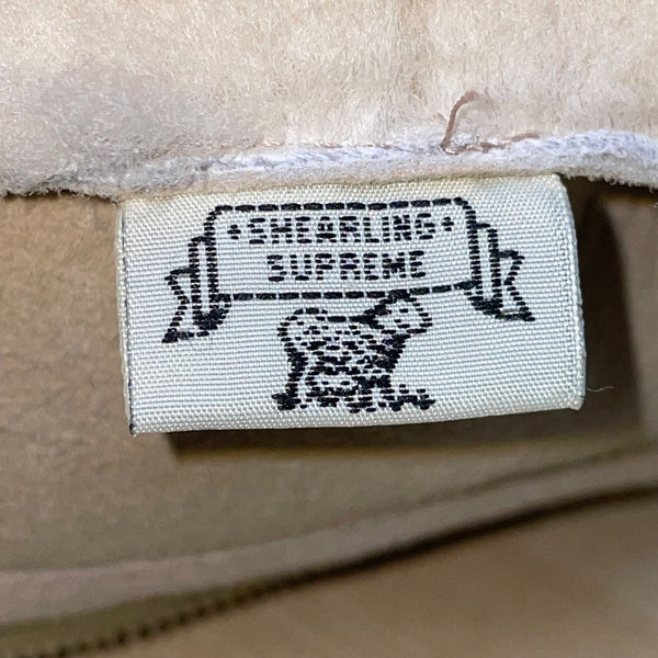 Shearling Supreme Unisex Beige Suede Cozy Sheepskin Rolltop Slippers Sz W11/M10