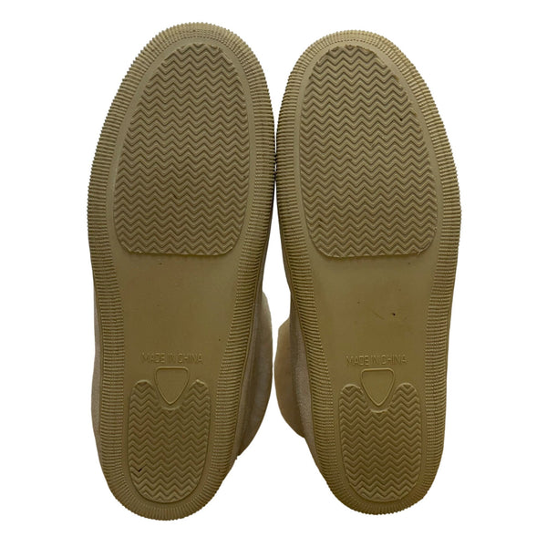 Shearling Supreme Unisex Beige Suede Cozy Sheepskin Rolltop Slippers Sz W11/M10