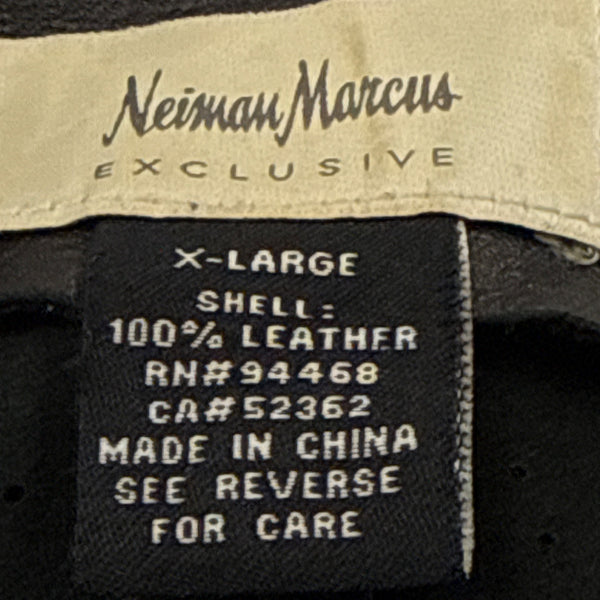 Neiman Marcus Women Black Perforated Leather Jacket Laser Cut Open Front Size XL