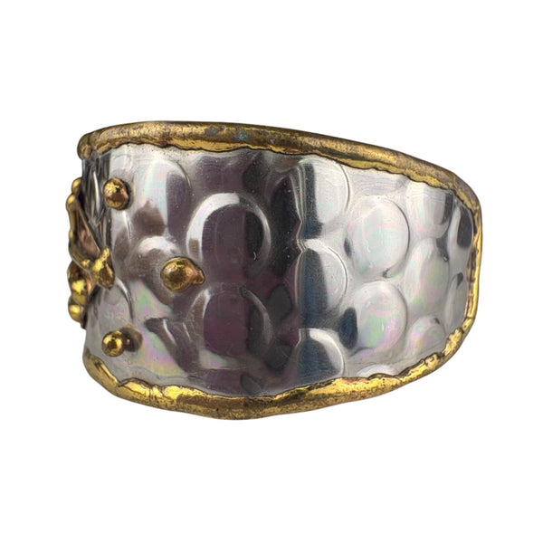 Mixed Metal Women’s Gold Tone Copper Leaf Design Cuff Bracelet Adjustable Unique