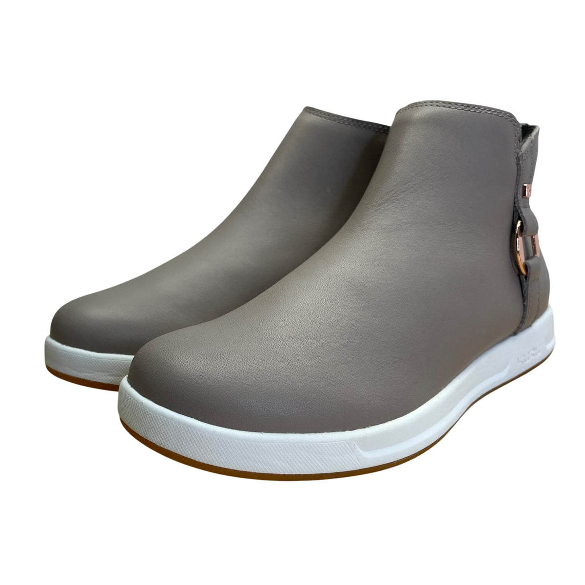 Kuru Women’s Gray & White With Side Buckle Pull-On Cloud Ankle Boots Size 9