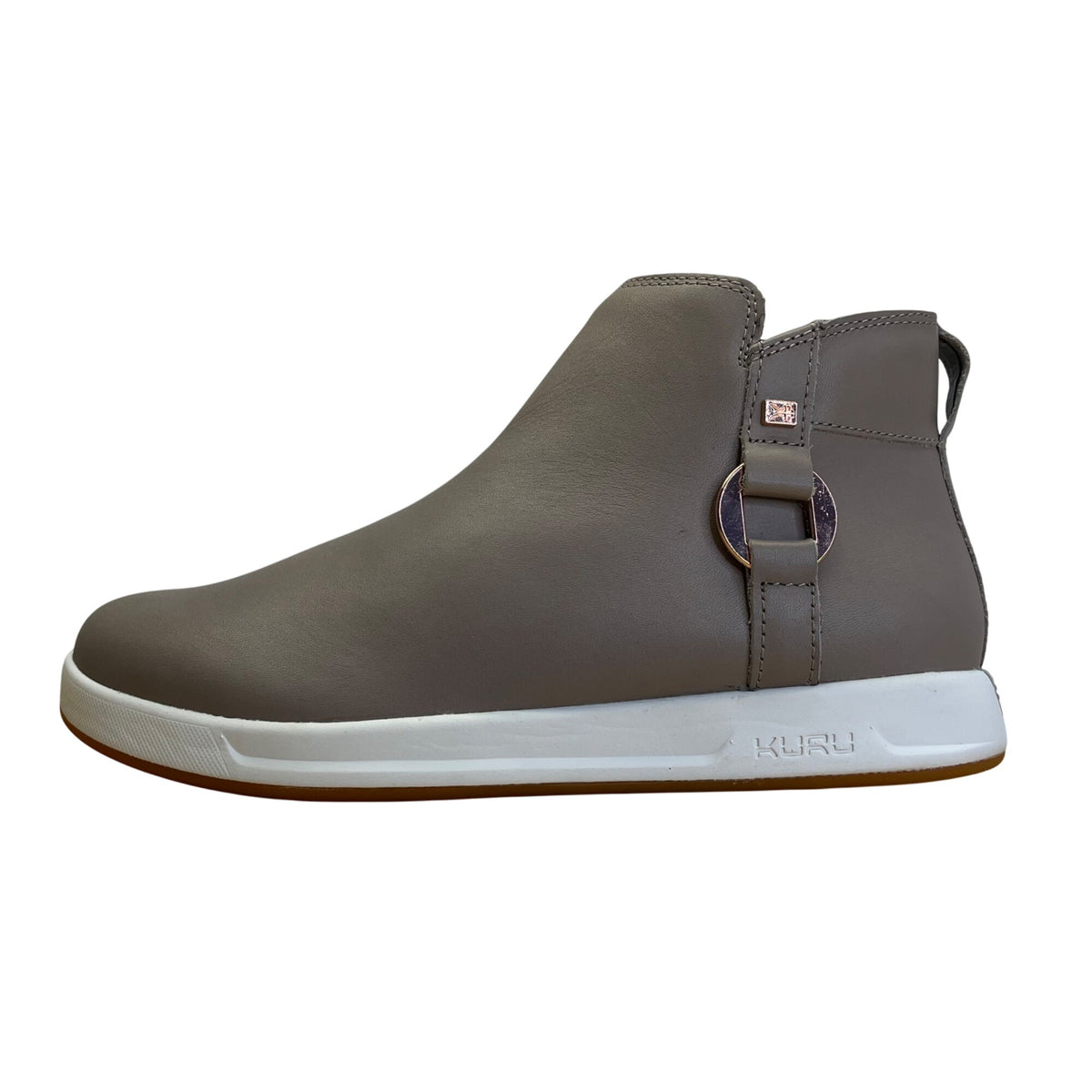 Kuru Women’s Gray & White With Side Buckle Pull-On Cloud Ankle Boots Size 9