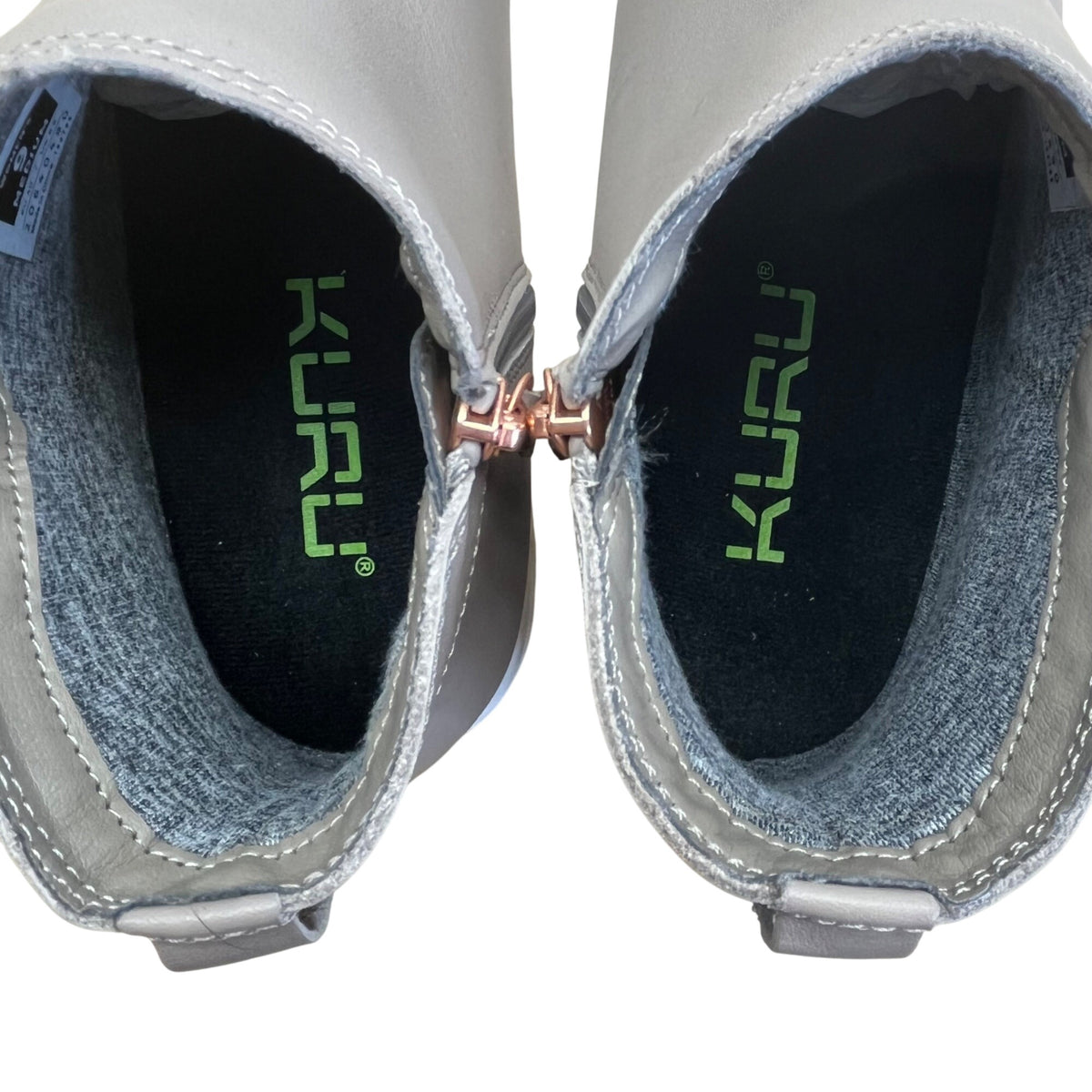 Kuru Women’s Gray & White With Side Buckle Pull-On Cloud Ankle Boots Size 9