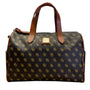 Dooney & Bourke Brown & Tan Monogram With Leather Crossbody Strap Satchel Bag