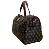 Dooney & Bourke Brown & Tan Monogram With Leather Crossbody Strap Satchel Bag