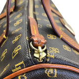 Dooney & Bourke Brown & Tan Monogram With Leather Crossbody Strap Satchel Bag