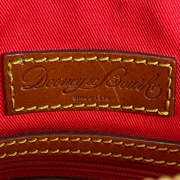 Dooney & Bourke Brown & Tan Monogram With Leather Crossbody Strap Satchel Bag