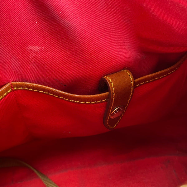 Dooney & Bourke Brown & Tan Monogram With Leather Crossbody Strap Satchel Bag