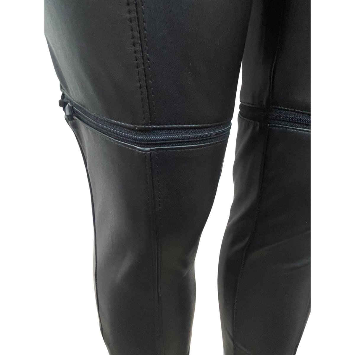 Manière De Voir High-Waisted Black Leather Leggings With Belt Detail Size 4 - New