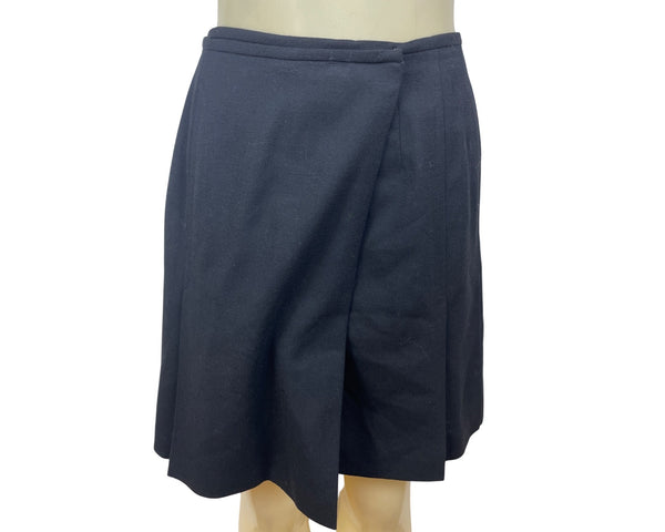 Linda Allard Ellen Tracy Women's Black Pleated & Knee-Length Wrap Skirt Sz 6P