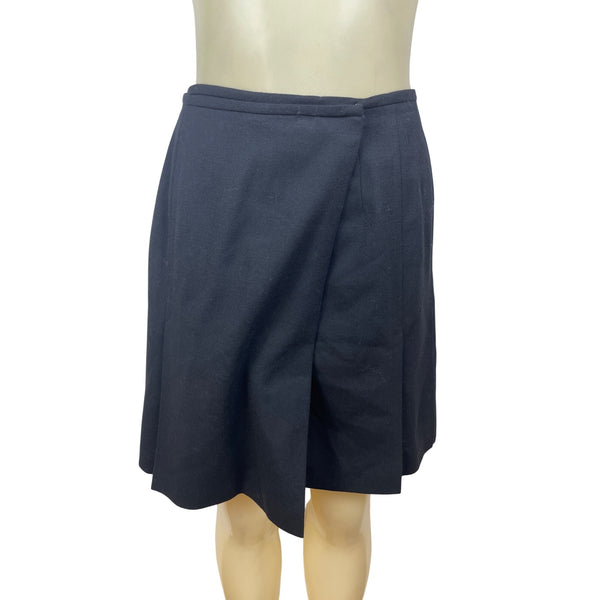 Linda Allard Ellen Tracy Women's Black Pleated & Knee-Length Wrap Skirt Sz 6P