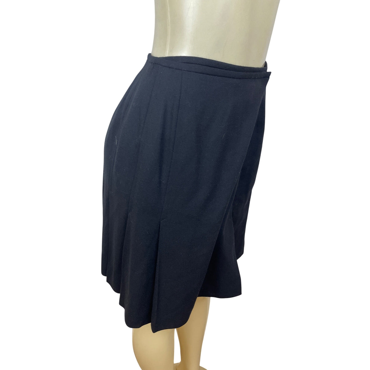 Linda Allard Ellen Tracy Women's Black Pleated & Knee-Length Wrap Skirt Sz 6P