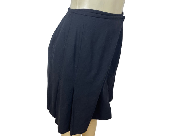 Linda Allard Ellen Tracy Women's Black Pleated & Knee-Length Wrap Skirt Sz 6P