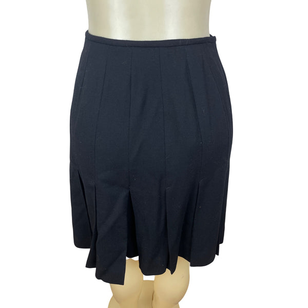 Linda Allard Ellen Tracy Women's Black Pleated & Knee-Length Wrap Skirt Sz 6P