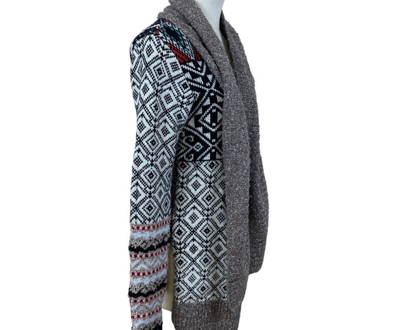 Desigual Women's Multicolor Shawl Collar Open Cardigan Size S